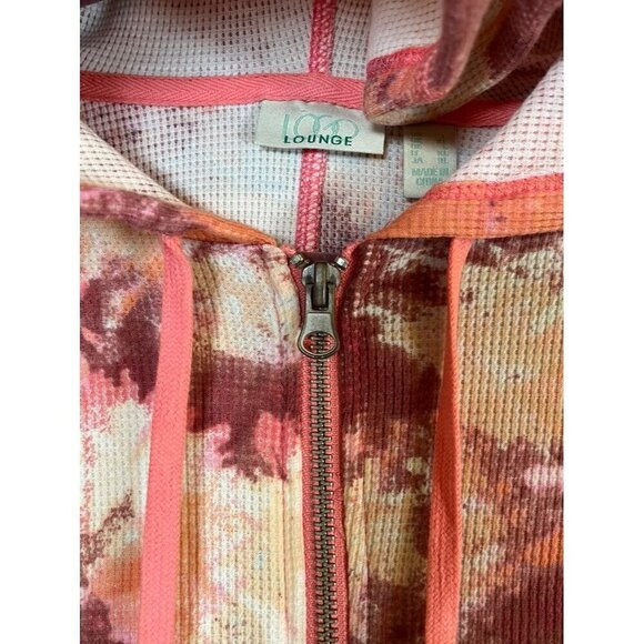 Logo Sweater Women L Pink Hoodie Tie Dye Active Sporty Yoga Feminine Boho 80s - Picture 6 of 12